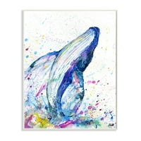 Ступел индустрии колоритен океан море кит Животни акварел живопис стена плака от Марк Аланте