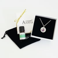 Анавия дамски сребърни ангелски крила годишнина подарък за приятелката си съпруга дифузьор кристал огърлица и органични етерично