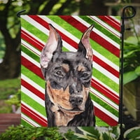 Carolines Treasures SC9812GF немски Pinscher Candy Cane Christmas Flag Размер на градината, размер на градината, многоцветни