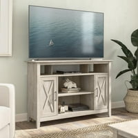 Буш мебели Key West Tigh TV стойка за 55 телевизия, измита сиво