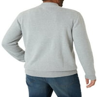 Мъжки памучен текстуриран пуловер с цип-размери ХС до 4ХБ