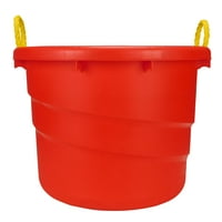 Пластмасова вана с дръжки за въжета, галон, червена, комплект от 2