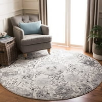 Madison Hope Floral Paisley Area Rug, Cream Silver, 3 '3' Round
