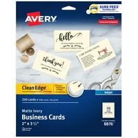 Ейвъри чист ръб печат визитки с сигурен фураж технология, 2 3.5