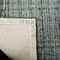 Резюме на раирани раирани килимчета, синьо черно, 6 '6' кръг