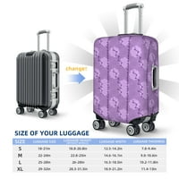 Протектор за покритие на багаж за пътуване, лилави флорални ивици куфарни капаци за багаж, голям размер