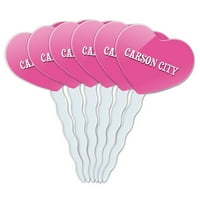 Carson City Heart Love Cupcake Picks Toppers - Комплект от 6