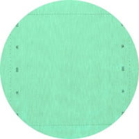Ahgly Company Machine Pashable Indoor Round Solid Turquoise Blue Modern Area Cugs, 4 'Round