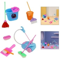 Детски почистващи роля Играта комплект играчки Преструва се домашно почистване на продукти с кофа за вода, метла, моп, прахосмукачка,