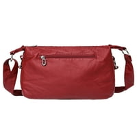 Хайт дамски кръстосано чанта с голям капацитет рамо чанти с цип ретро портмоне мулти джобове жени водоустойчив дизайнер червено