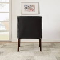 Кейси Парсънс стол в черна кожа от Фау, комплект от 2