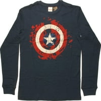Тениска с лого на капитан Америка термична ръкав