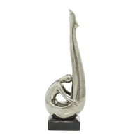 Декмод 15 Х, 5 В Порцелан Модерна Абстрактна Скулптура, Сребро