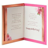 Американски поздравителни розови флорални картички за Деня на майката от дъщеря с фолио