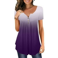 Женски плюс размери разпуснат ризи Женски риза тениски с къс ръкав с тениска с тениска за боядисване на тениска за боядисване