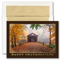 Хартия Празен Благодарността Ви Карти Комплект, Покрит Мост Благодарността, 25 Пакет