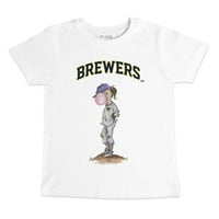 Toddler Tiny Turnip White Milwaukee Brewers Bubbles тениска