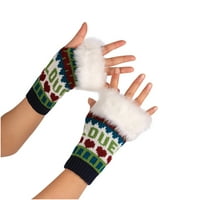 Fesfesfes жени тийнейджърки момичета плетени ръкави без пръсти поддържат топли зимни ръкавици меки топли ръкави дрехи продажба