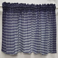 Тъмносиньо и бяло провериха Gingham Valance от необходимите неща на Пени