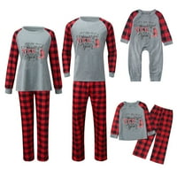 Tarmeek Family съвпадащи коледни пижами комплект за мама татко деца бебе, дълги ръкави коледни печатни върхове и карирани панталони
