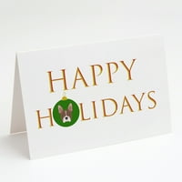 Бостън Териер Весели празници коледни поздравителни картички и пликове на