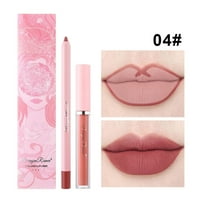 Beauty Store Sweatproof Foggy Matte Line Hook Lipstick Pen, пяна, писалка, не избледняващ Lipliner+Lip Gloss, две в един Bo Lipstick