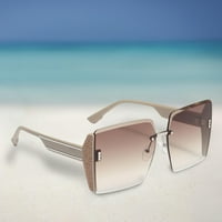 Женски слънчеви очила издръжливи огромни квадратни слънчеви очила модерни шофьорски очила кафява рамка
