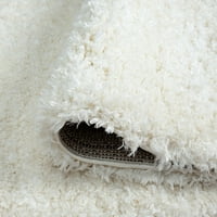 Преходна площ килим шаг дебел плътен бял хол лесен за почистване