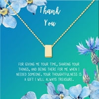 Анавия Благодаря ви подарък карта, благодарност подарък за приятел, висококачествена неръждаема стомана Мода огърлица, Благодаря