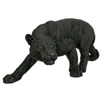 Дизайн Тоскано кй засенчени хищник черна пантера статуя: среден