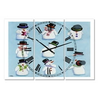 Дизайнарт 'Топящите Се Снежни Човеци' Извънгабаритен Модерен Стенен Часовник
