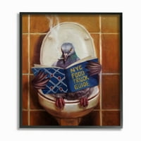 Ступел Начало декор гълъб пушене на тоалетната четене Смешно живопис стена плакат изкуство