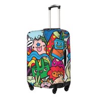 Прикритие на куфара за пътуване, забавен Doodle Страшно чудовищно еластично миещо се протектор за куфар, среден размер
