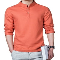 Bomotoo Mens редовно годни за основни тийнейджъри ежедневни върхове празници модни солидни цветни тениски оранжеви XL