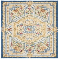 Savonnerie Sav Ръчно изработен синя килим от слонова кост