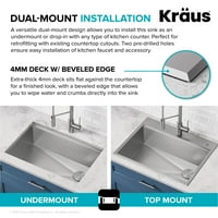 Kore Workstation Drop-In или Undermount Single Bowl от неръждаема стомана кухненска мивка с аксесоари