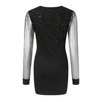 Европа и Съединените щати Нови горещи шевове V Врат Плиси са сатенен Нова рокля Женска рокля, черна XL