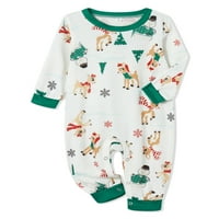 Amiliee Коледа пижама за семейство съвпада PJS Set Elk Snowman Коледно дърво печат за сън за деца
