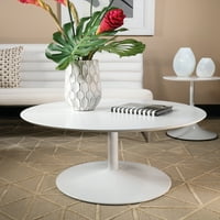 Мебели за дома цвете холна маса с бял връх и никел четка база