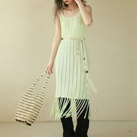 Бохемско ръчно изработено сплетено въже за талия за жени мъниста декори риза рокля колан