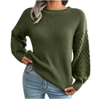Женски отстъпка от рамо с дълъг ръкав с олбопенен пуловер с високо ниво на пуловер с ниско ниво на пуловер с ниско ниво на джъмпер,