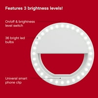 На въздушен LED селфи пръстен светлина с универсален клип за смарт телефони, многоцветни