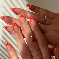 Ярко оранжево изкуствени нокти Лесна сълза не есенно изкуство за нокти за начинаещи за нокти начинаещи начинаещи лепило