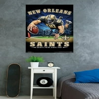 New Orleans Saints - Плакат за стена на крайната зона, 22.375 34