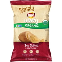 Просто вълнообразен органичен морски солен картофен чипс, Оз