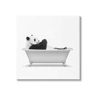 Ступел индустрии панда мечка къпане нокът крак вана Графичен Арт Галерия увити платно печат стена изкуство, дизайн от Аналиса