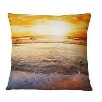 Дизайнарт Южноафрикански плаж по залез - плажна възглавница за снимка - 18х18