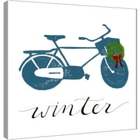 Снимки, зимен велосипед, 20х20, декоративно платно за стена