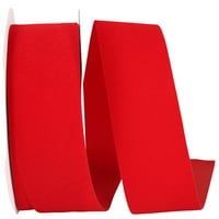 Хартиено кадифе Коледна Средна червена найлонова панделка, 25д 2.5 инча, 1 пакет