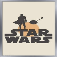 Междузвездни войни: Мандалорският - Мандо и Спящ плакат за стенна илюстрация, 22.375 34